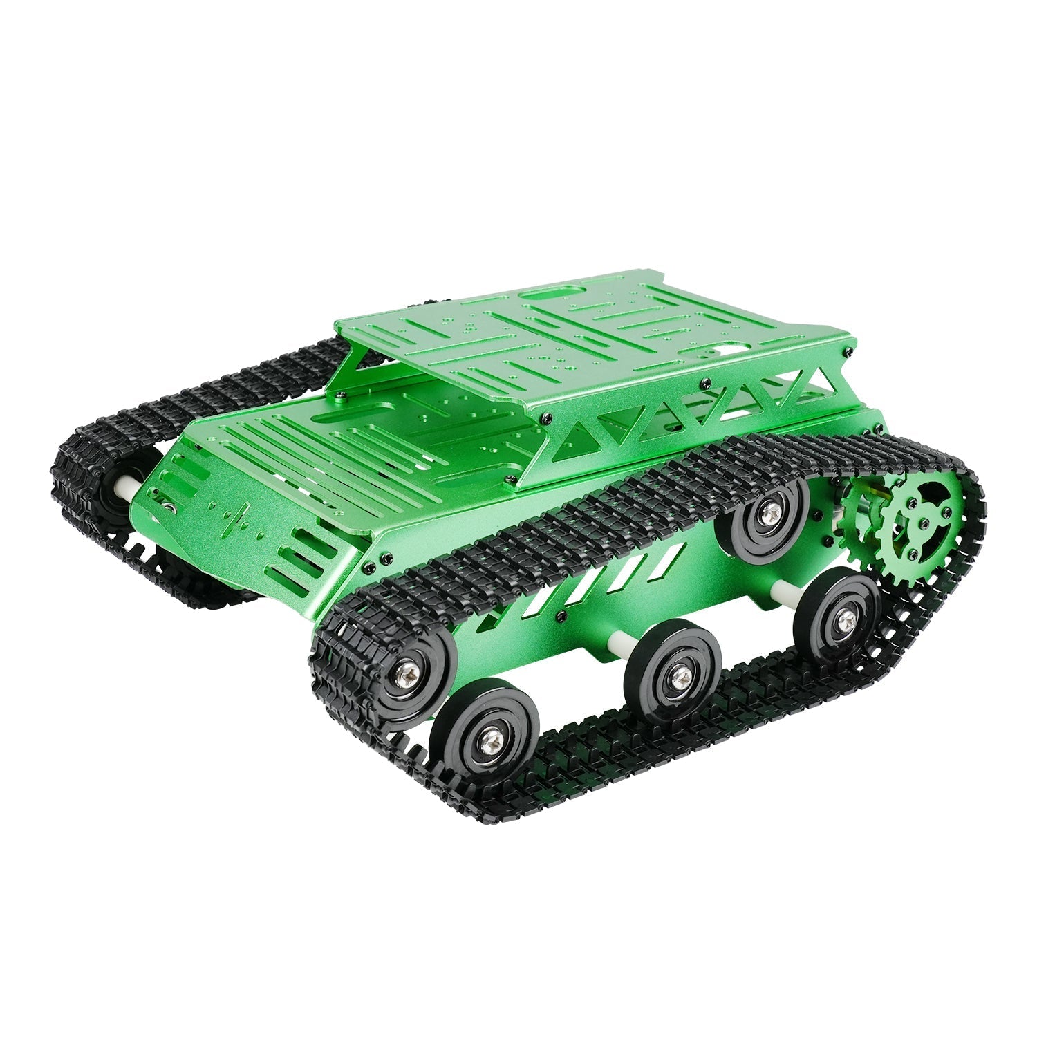 Hiwonder Tank Car Chassis Kit Shock Absorbing Robot with DC Geared Motor for Arduino/ Raspberry Pi/ Jetson Nano DIY Robotic Car Learning Kit (Green)