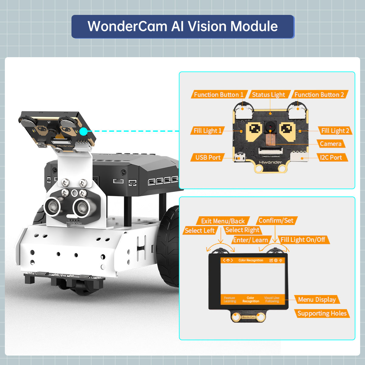 Hiwonder AiNova Intelligent Vision Robot Car Graphical Python/ Scratch Program