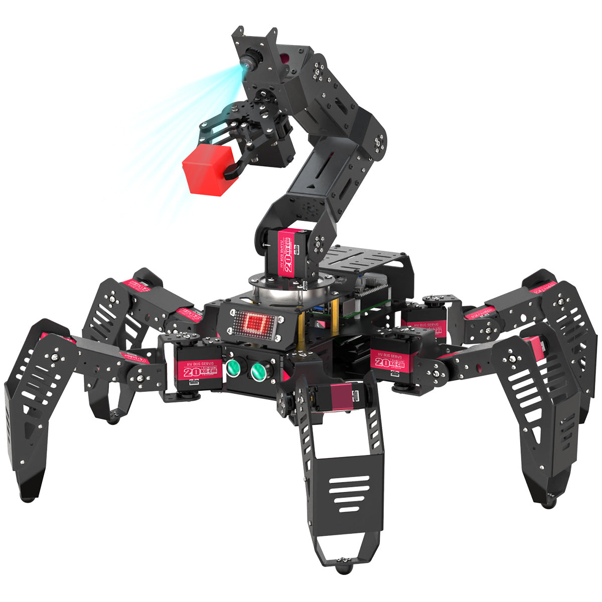 SpiderPi Pro: Hiwonder Hexapod Robot with AI Vision Robotic Arm Powered by Raspberry Pi 4B 4GB