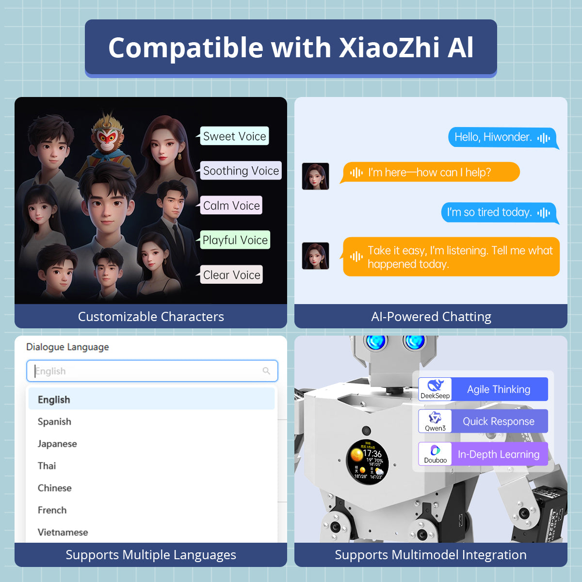 Hiwonder Tonybot Humanoid Robot with Multimodal Large AI Models, Vision AI & Voice Interaction, Educational Programming Kit, Supports Arduino, Scratch & Python