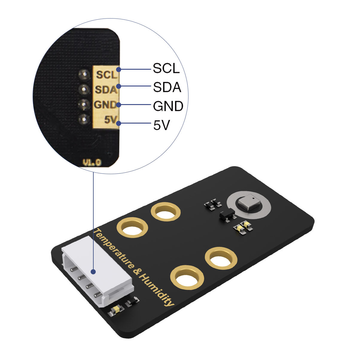 Temperature and Humidity Sensor: Hiwonder Robot Sensor Compatible with Arduino/ Raspberry Pi/ Jetson Nano/ micro:bit