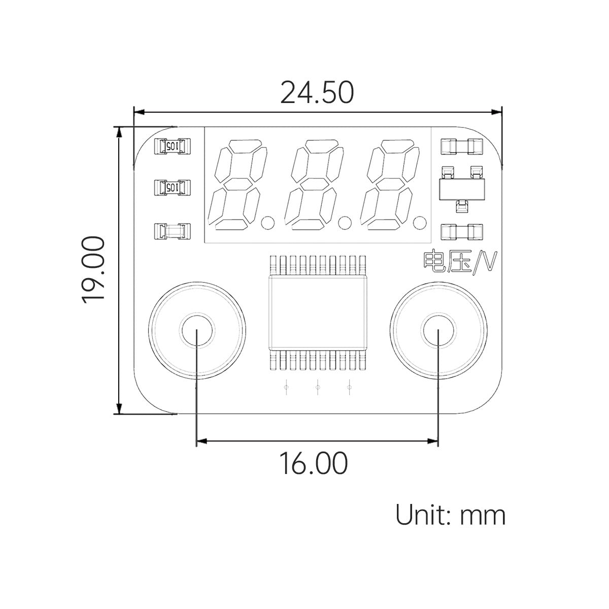 Hiwonder Voltage Display Module Compatible with Hiwonder Robot