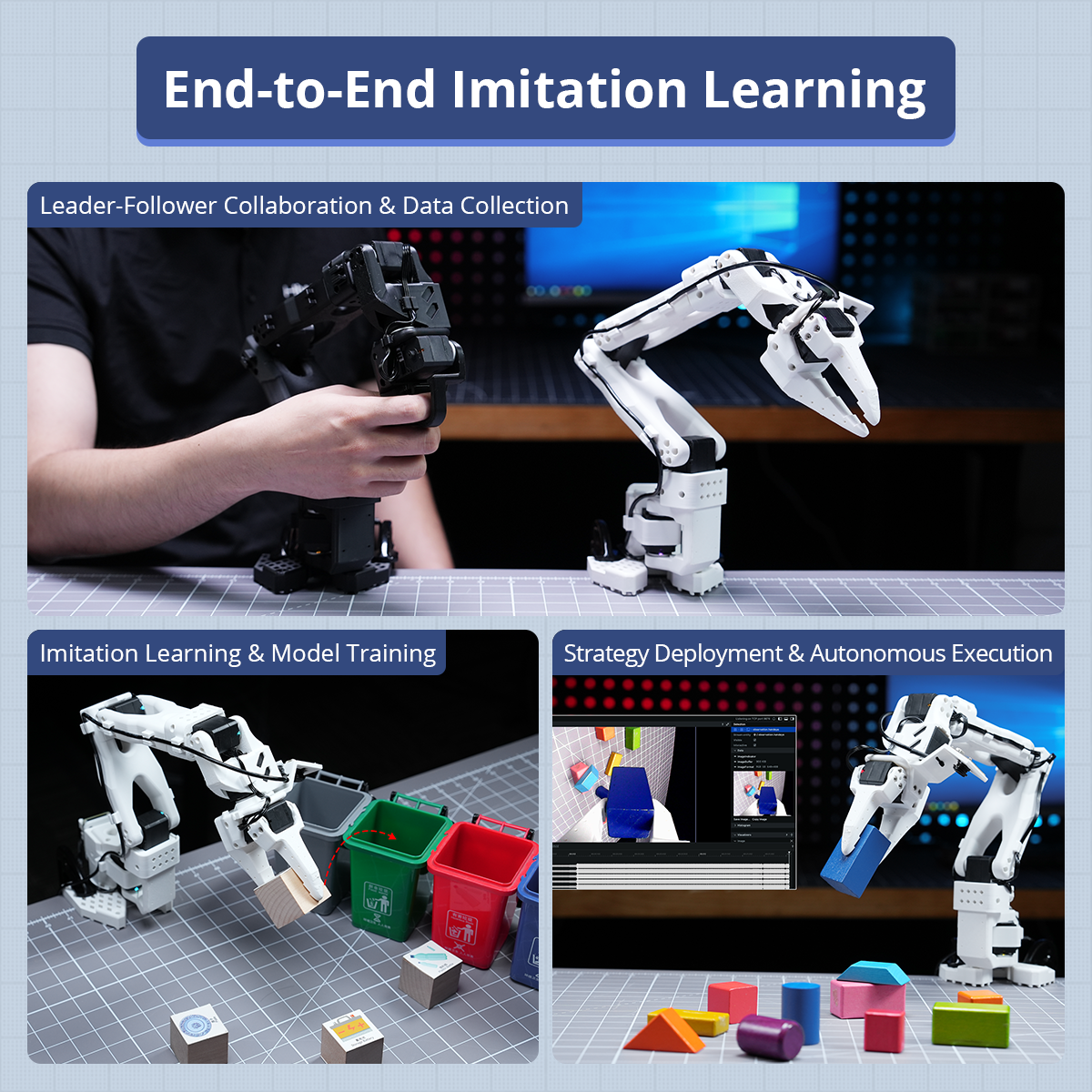 Hiwonder LeRobot SO-ARM101 Open-Source VLA 6-Axis Robotic Arm with AI Vision & AI Recognition for Embodied Intelligence Programming