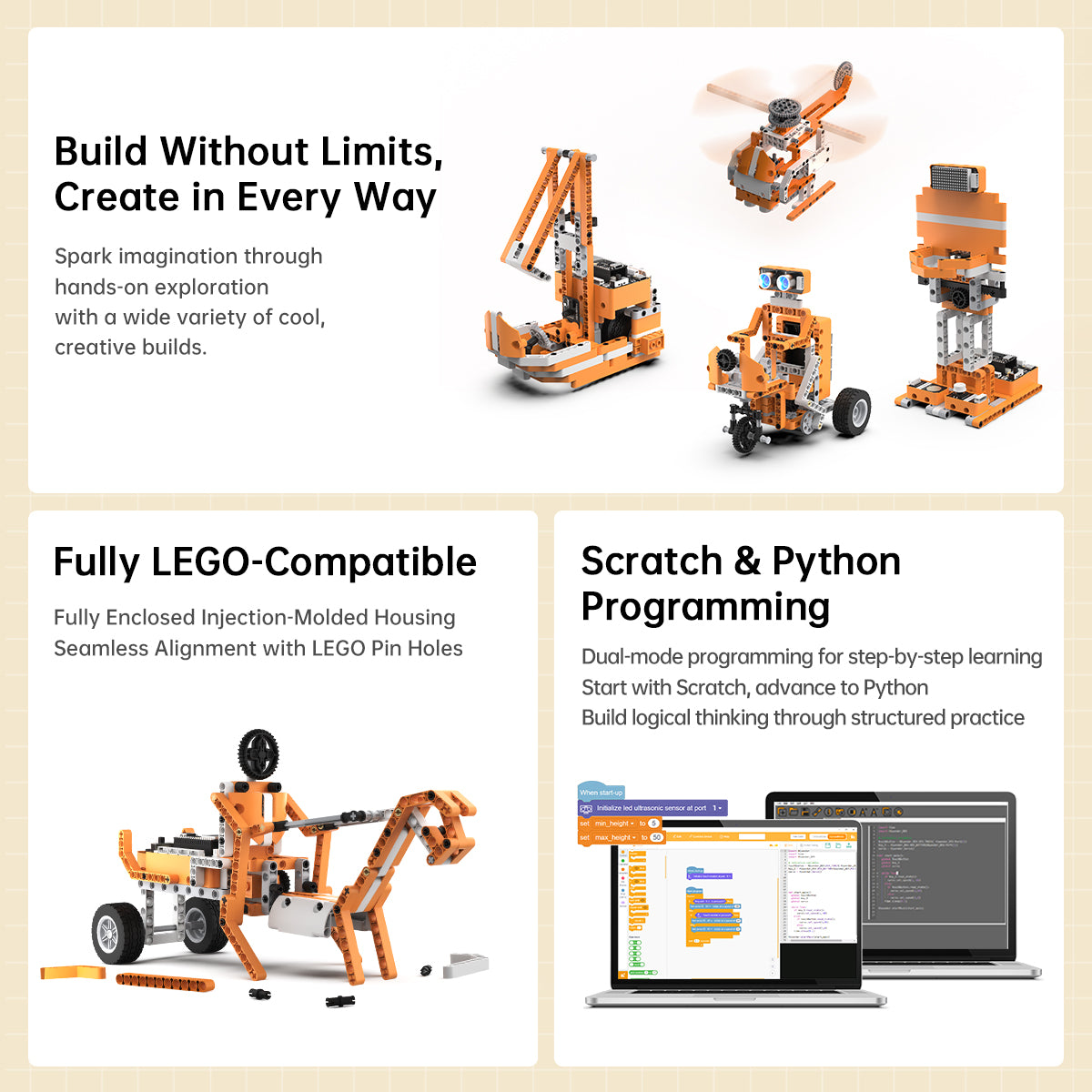 Hiwonder ESP32+Sensor Kit for Electronic Building Block & Programmable Robot Car, with WonderLLM AI Module