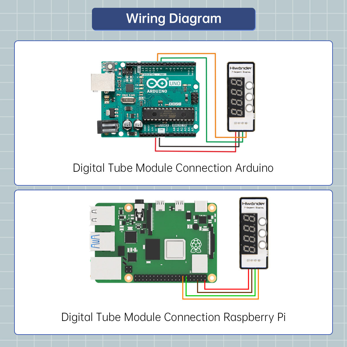 Digital Tube Module: Hiwonder Robot Module Compatible with Arduino/ Raspberry Pi/ Jetson Nano/ micro:bit