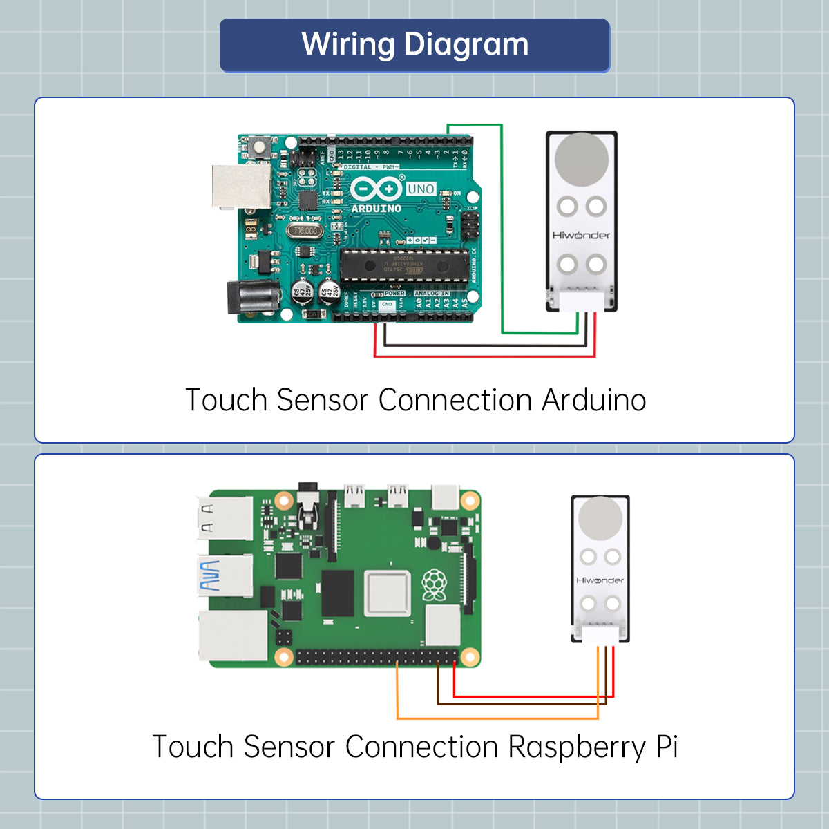 Touch Sensor: Hiwonder Robot Sensor Compatible with Arduino/ Raspberry Pi/ Jetson Nano/ micro:bit
