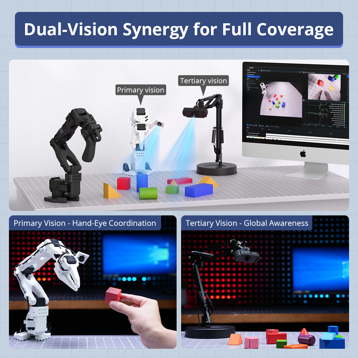 Hiwonder LeRobot SO-ARM101 Open-Source 6-Axis Robotic Arm with AI Vision & AI Recognition for Embodied Intelligence Programming