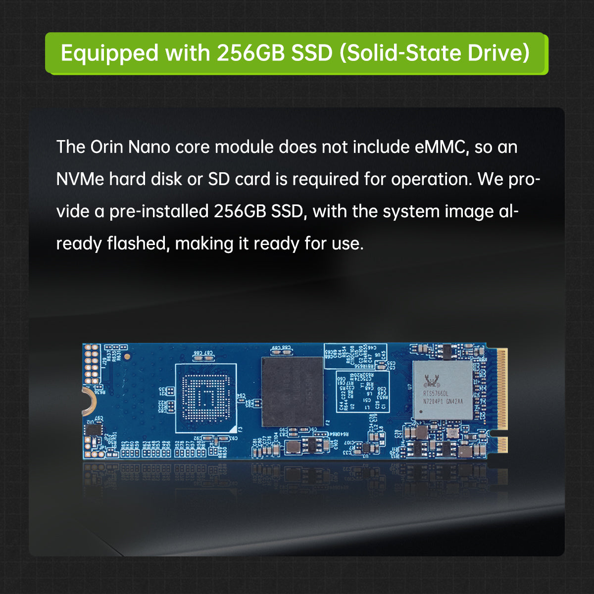 Equipped with 256GB SSD (Solid-State Drive)