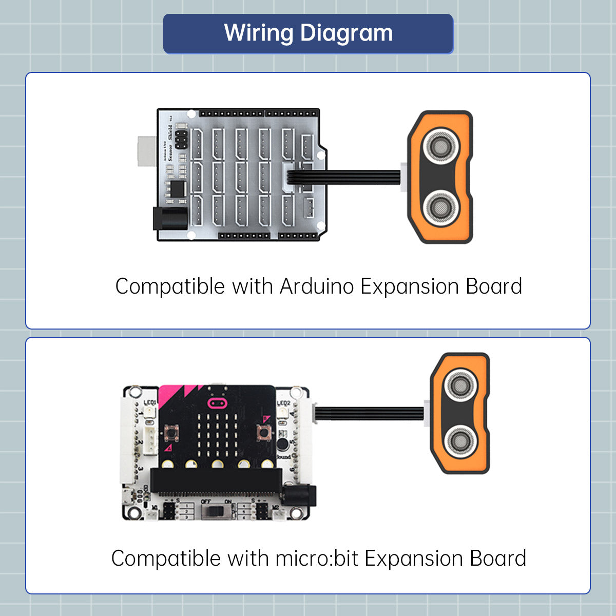 Hiwonder Ultrasonic Module Detection Distance Sensor Compatible with Arduino micro:bit Programming