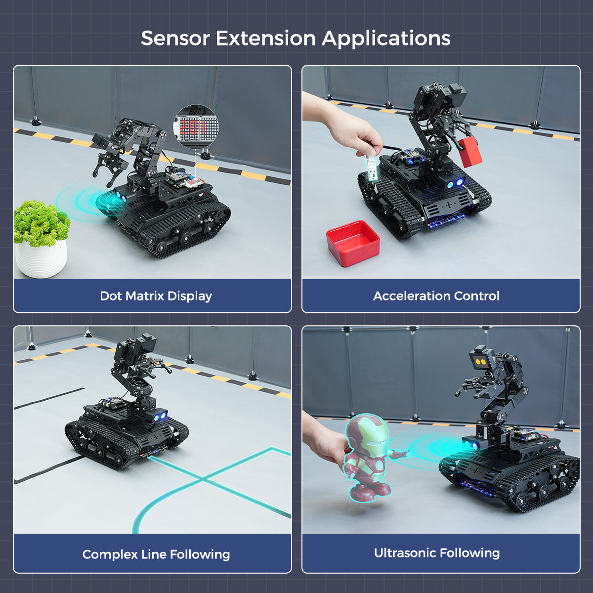 Hiwonder Tankbot Large AI Model Tank Robot Car with Robotic Arm, ESP32 Controller, Vision & Voice Interaction