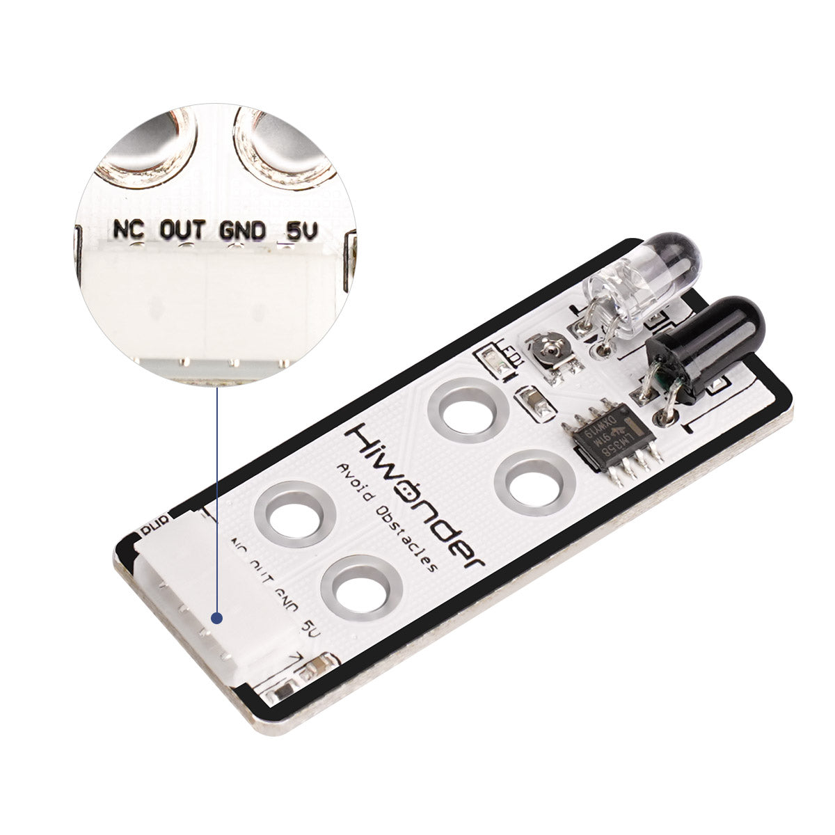 Infrared Obstacle Avoidance Sensor：Hiwonder Robot Sensor Compatible with Arduino/ Raspberry Pi/ Jetson Nano/ micro:bit