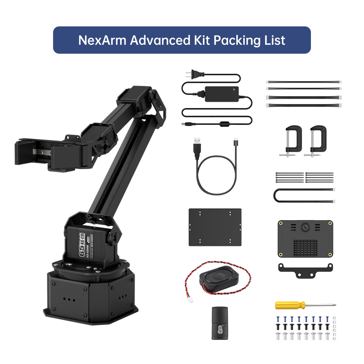 Hiwonder NexArm Open-Source Embodied AI Robotic Arm with ESP32 & AT32 Dual-Chip Design, AI Vision, Large AI Model, and K230 Vision Module
