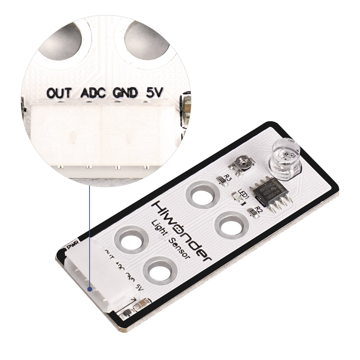 Light Sensor: Hiwonder Robot Sensor Compatible with Arduino/ Raspberry Pi/ Jetson Nano/ micro:bit