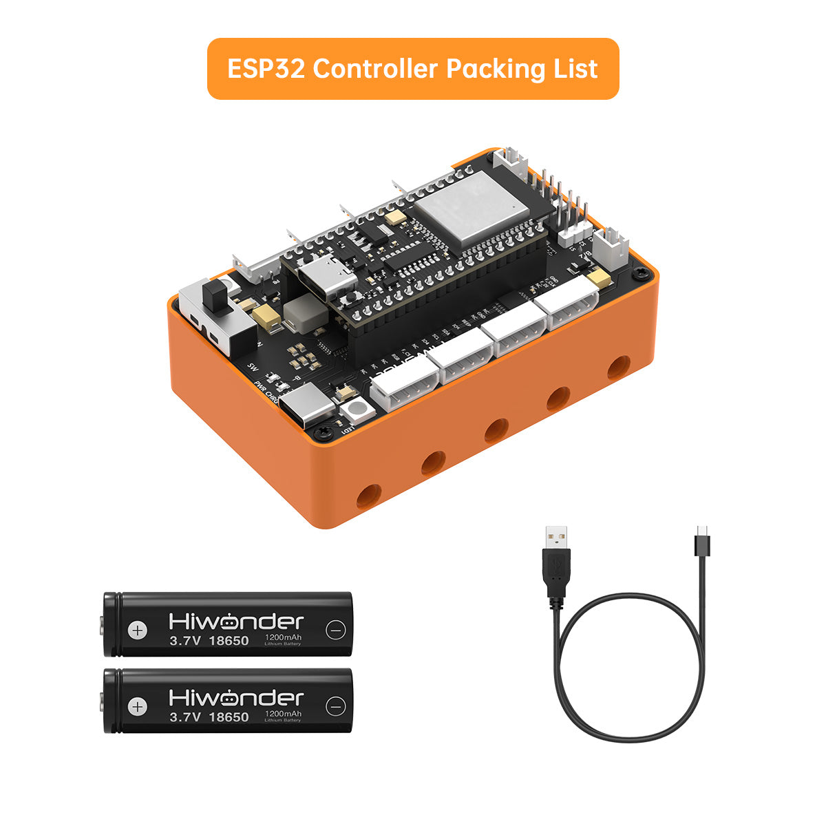 Hiwonder ESP32+Sensor Kit for Electronic Building Block & Programmable Robot Car, with WonderLLM AI Module