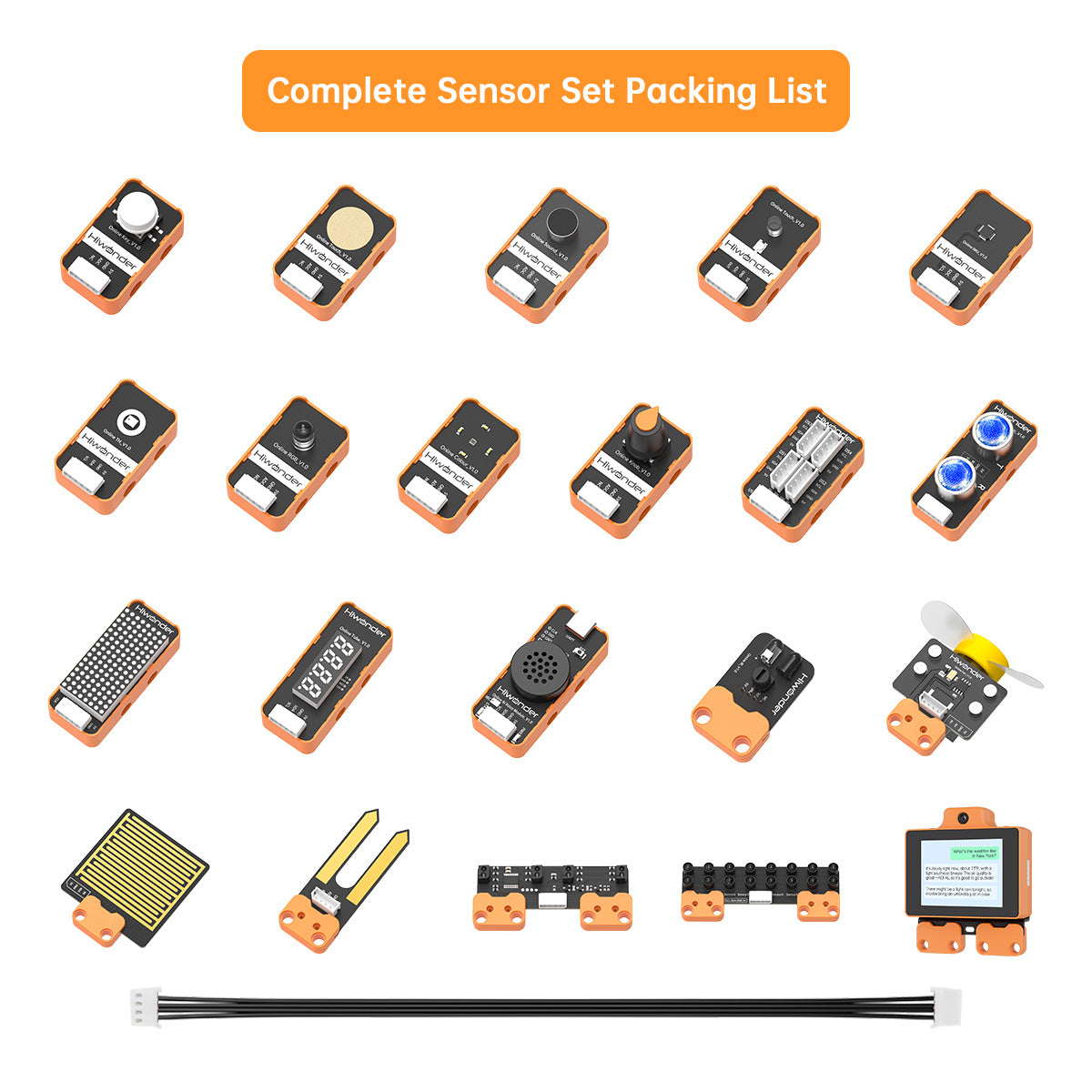 Hiwonder ESP32+Sensor Kit for Electronic Building Block & Programmable Robot Car, with WonderLLM AI Module