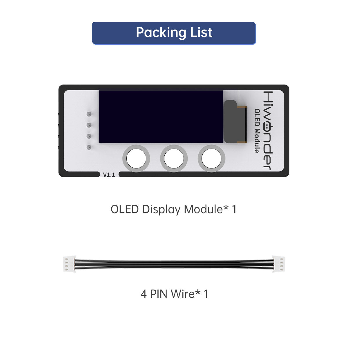 OLED Display Module: Hiwonder Robot Module Compatible with Arduino/ Raspberry Pi/ Jetson Nano/ micro:bit