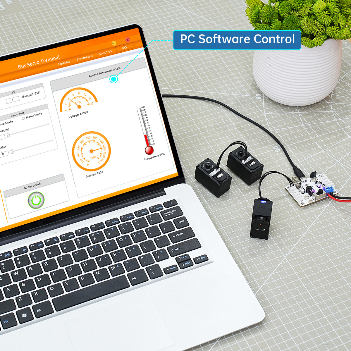 Hiwonder LX-15D Intelligent Serial Bus Servo with RGB Indicator for Displaying Robot Status