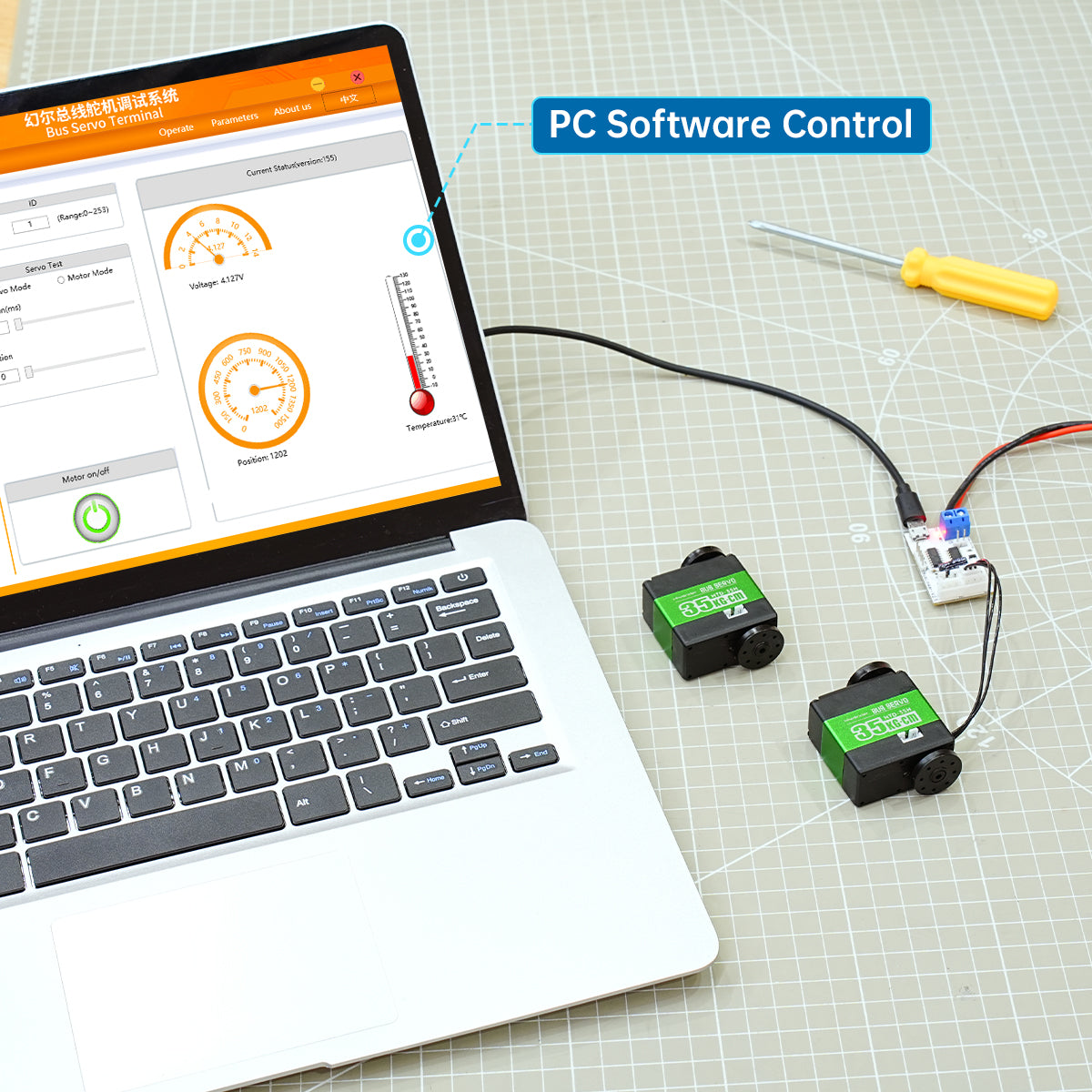 Hiwonder HTD-35H High Voltage Serial Bus Servo 35KG Torque with Three Connectors and Data Feedback