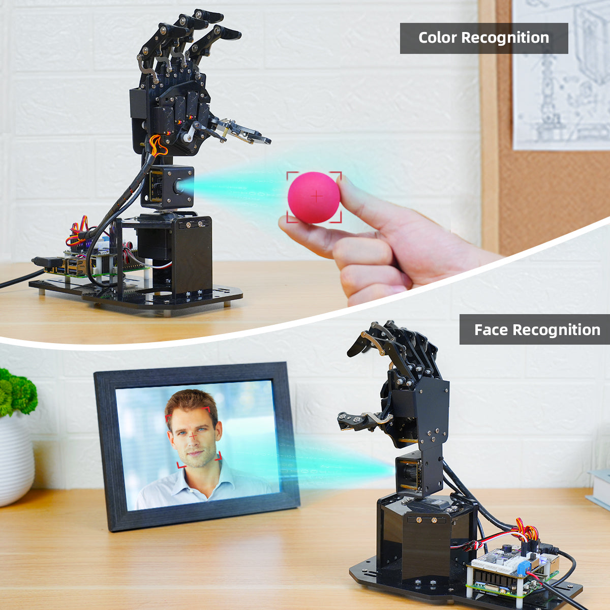 Hiwonder uHandPi Raspberry Pi AI Robotic Hand, AI Vision Recognition and Tracking, Python Programming, Deep Learning