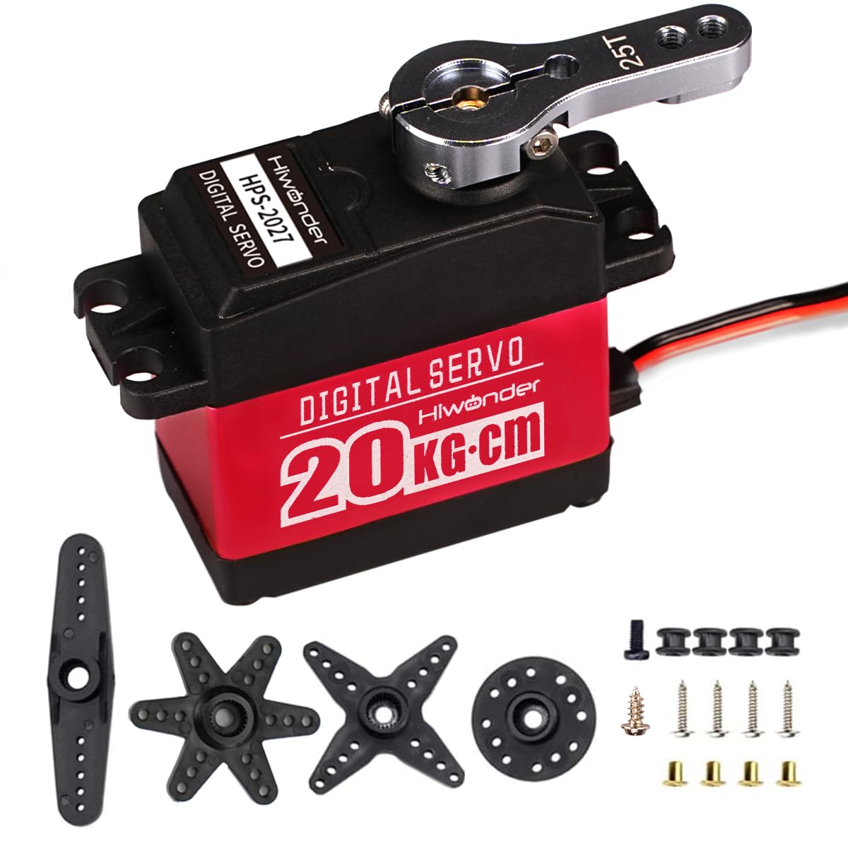 Hiwonder HPS-2027 20KG High Torque Digital Servo Motor Full Metal Gear Supports Robotic Arm/RC Car/Single Shaft