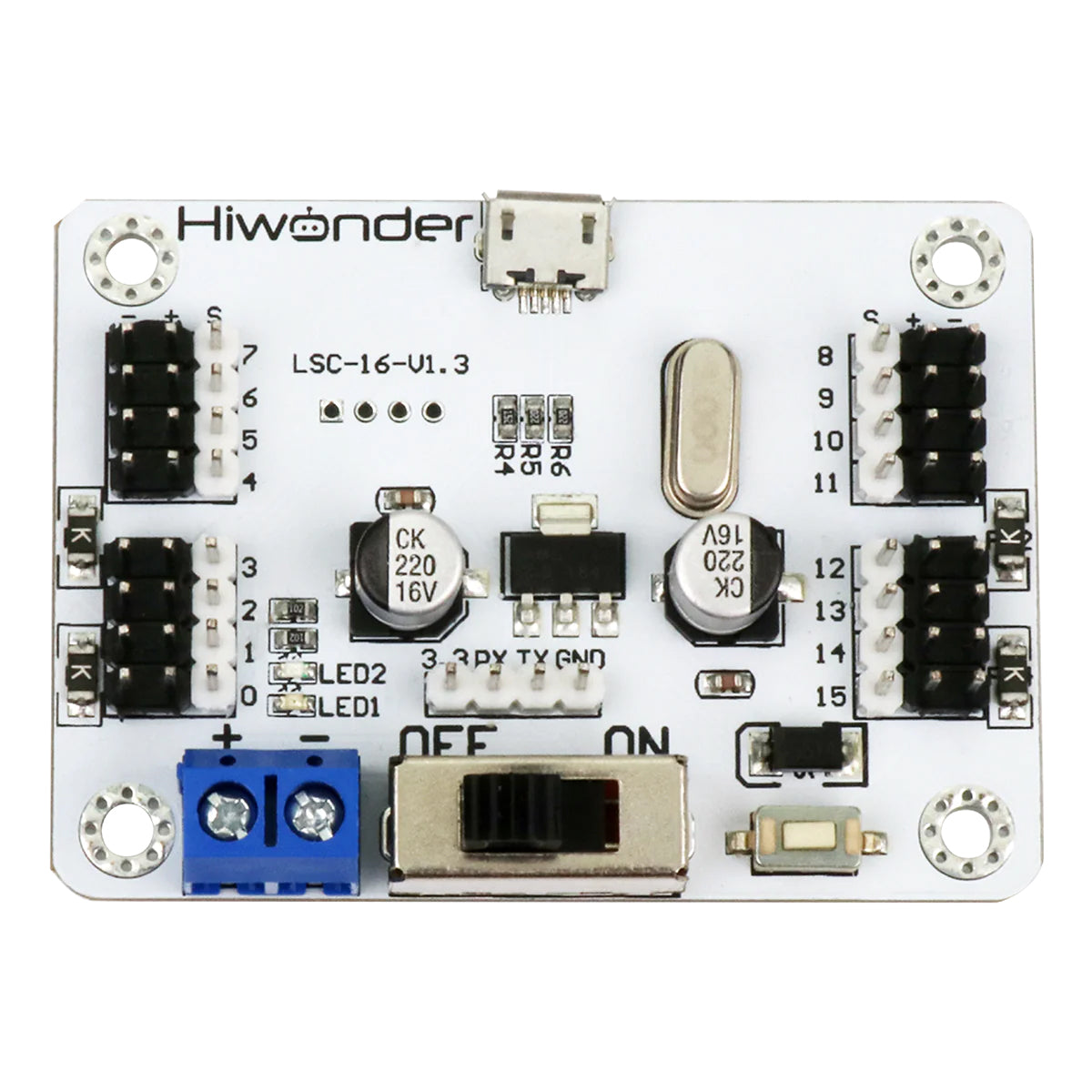 LSC-16: Hiwonder 16 Channel Servo Controller with Over-Current Protection