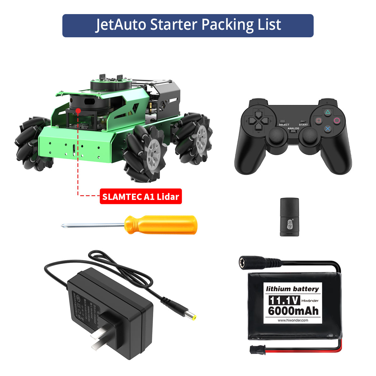 Hiwonder JetAuto ROS Robot Car Powered by Jetson Nano with Lidar Depth Camera Touch Screen, Support SLAM Mapping and Navigation