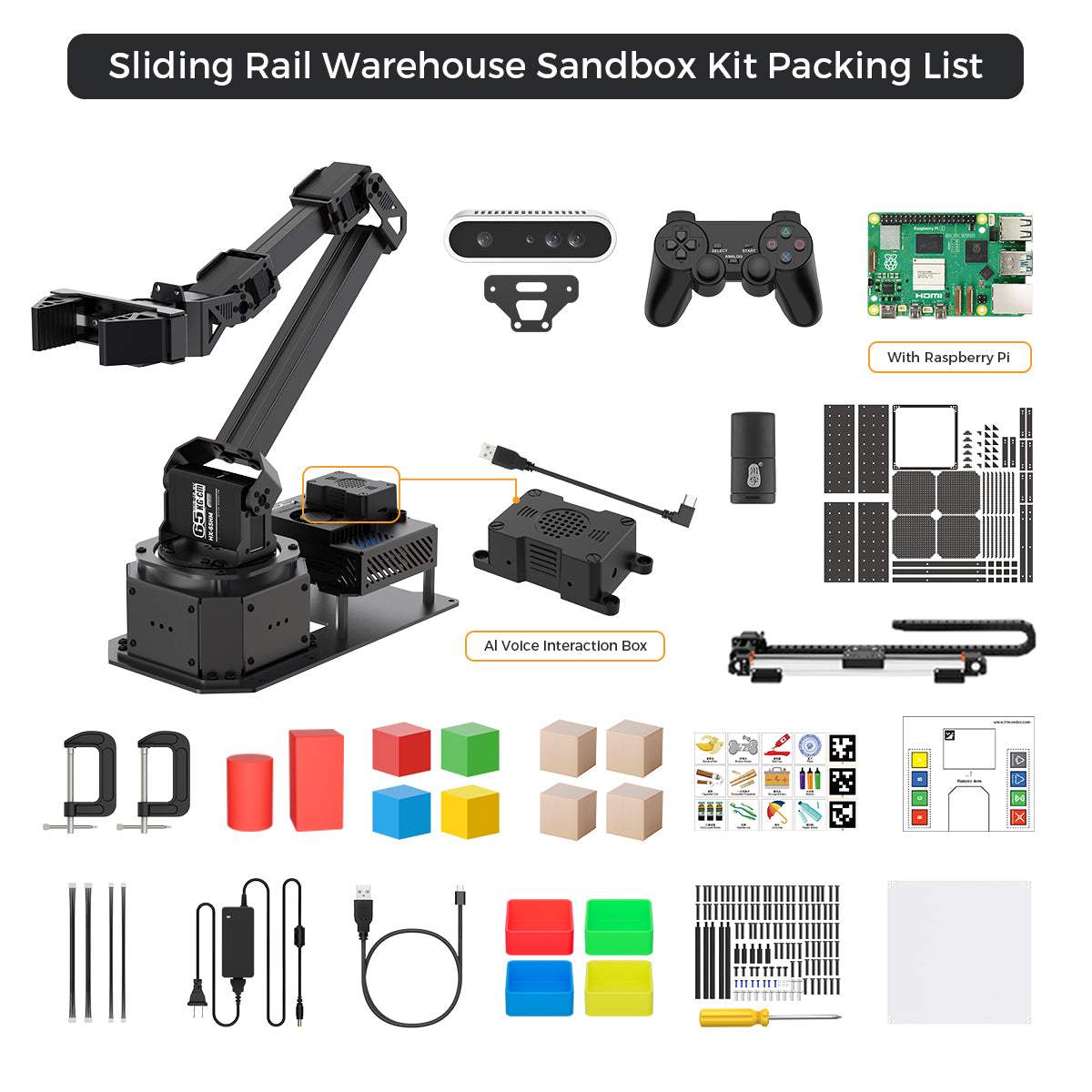Sliding Rail Warehouse Sandbox Kit Packing List