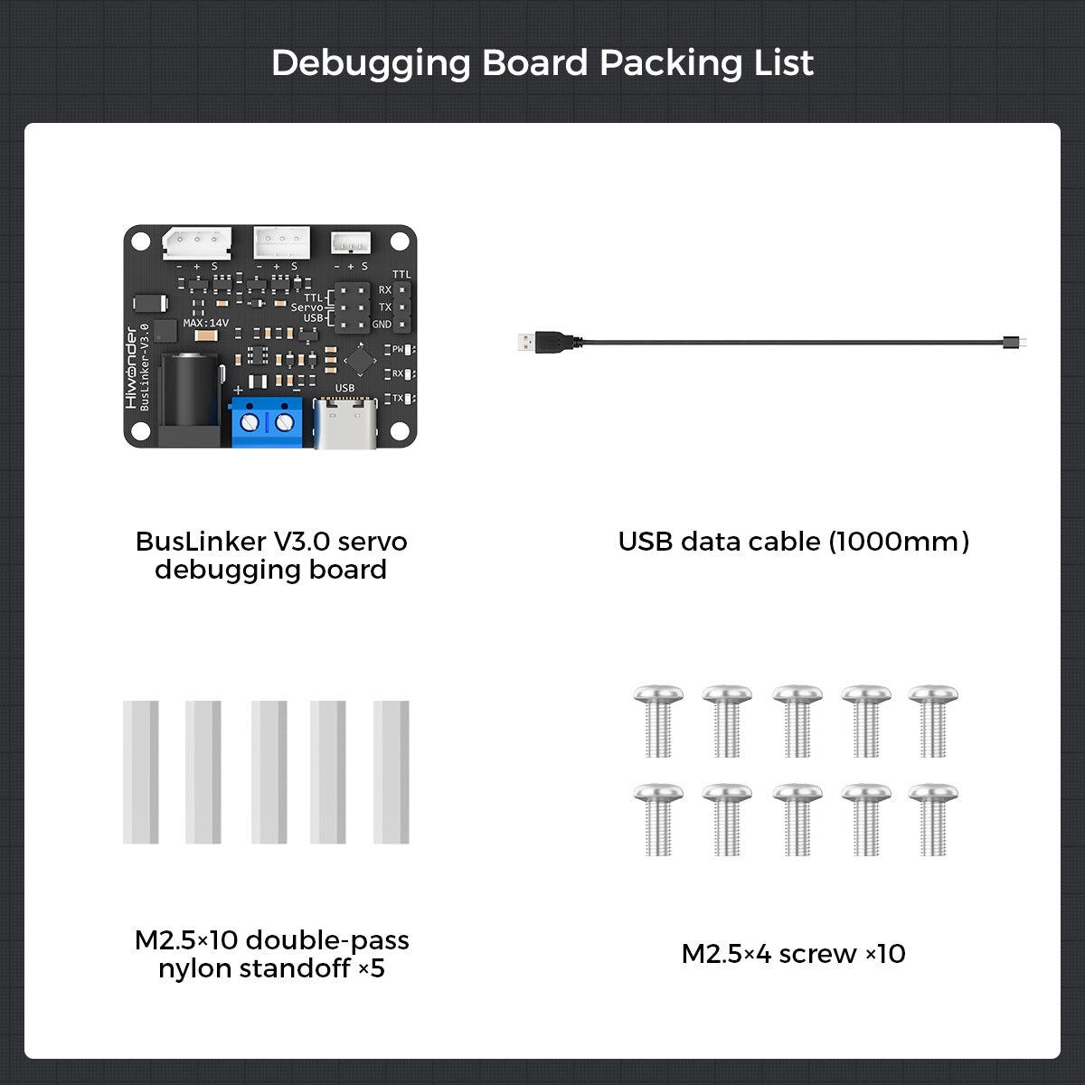 Debugging Board Packing List