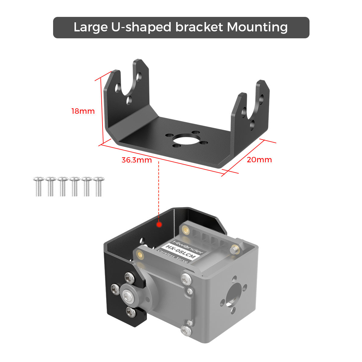 Large U-shaped bracket Mounting