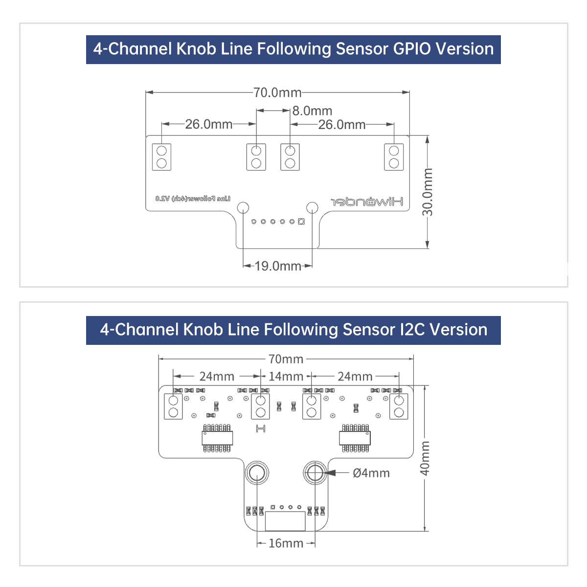Hiwonder 4-Channel IR Line Follower Sensor Module Tracking & Obstacle