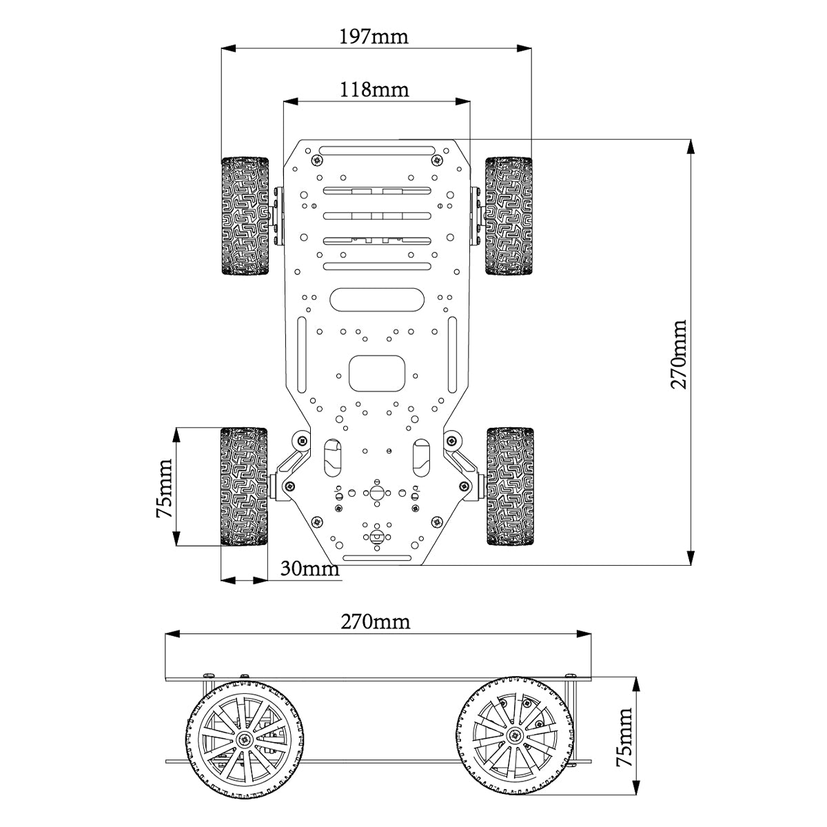 Hiwonder Ackerman Intelligent Car/Metal Chassis/Dual Encoder Motor/Front Wheel Servo Steering/ROS Robot