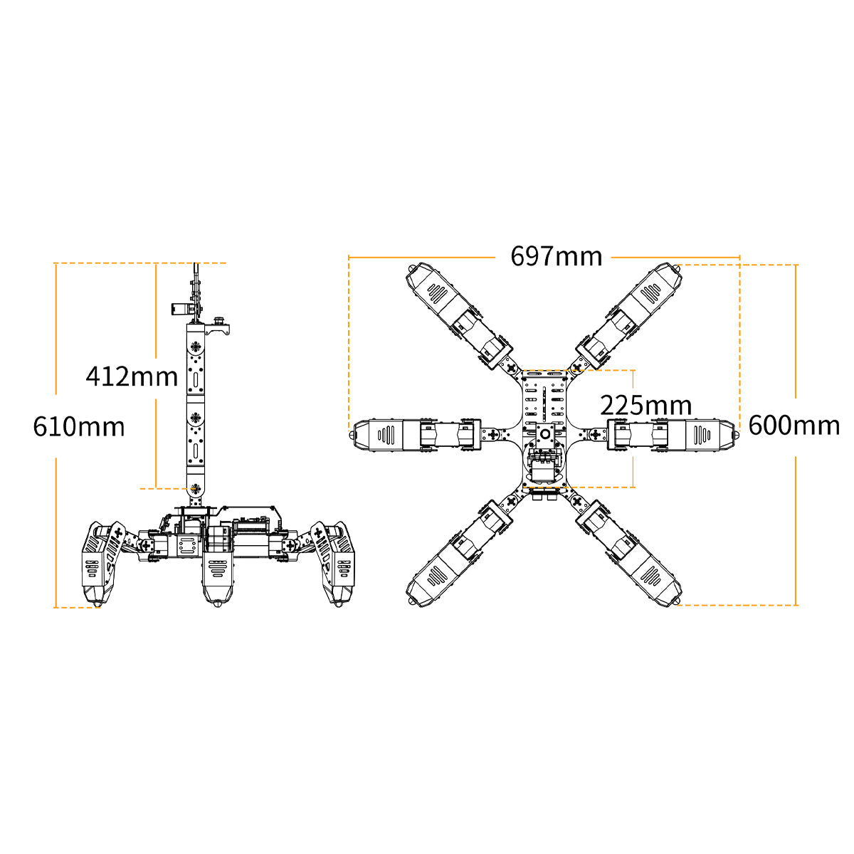 SpiderPi Pro: Hiwonder Hexapod Robot with AI Vision Robotic Arm Powered by Raspberry Pi 4B 4GB