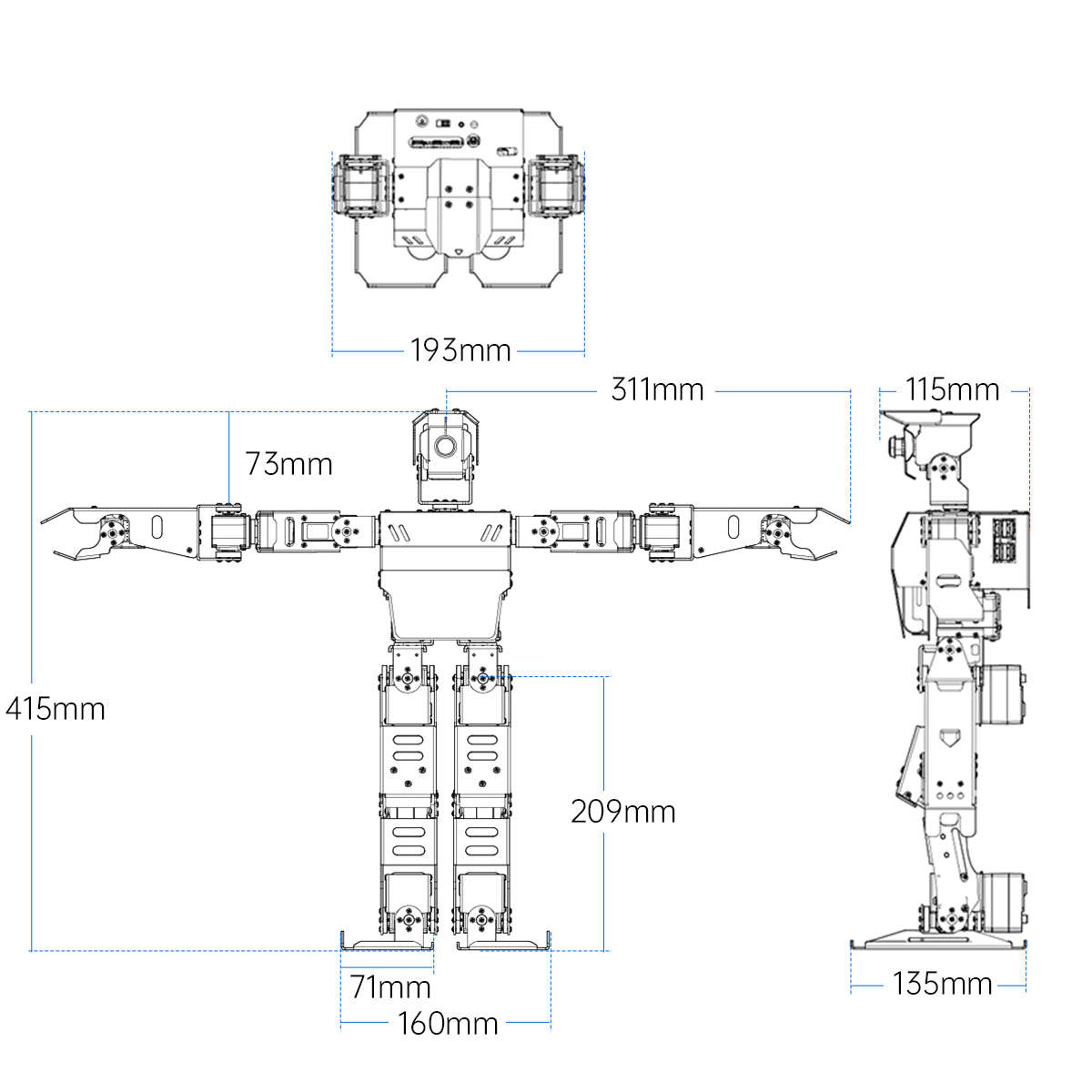 AiNex ROS Education AI Vision Humanoid Robot Powered by Raspberry Pi 4B Biped Inverse Kinematics Algorithm Learning Teaching Kit