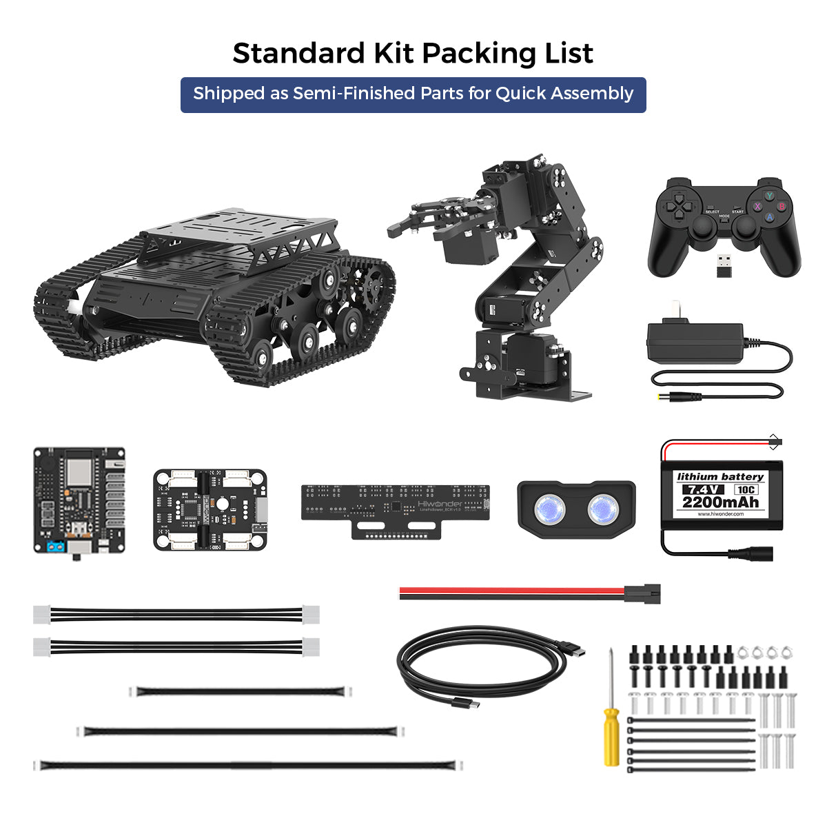 Hiwonder Tankbot Large AI Model Tank Robot Car with Robotic Arm, ESP32 Controller, Vision & Voice Interaction