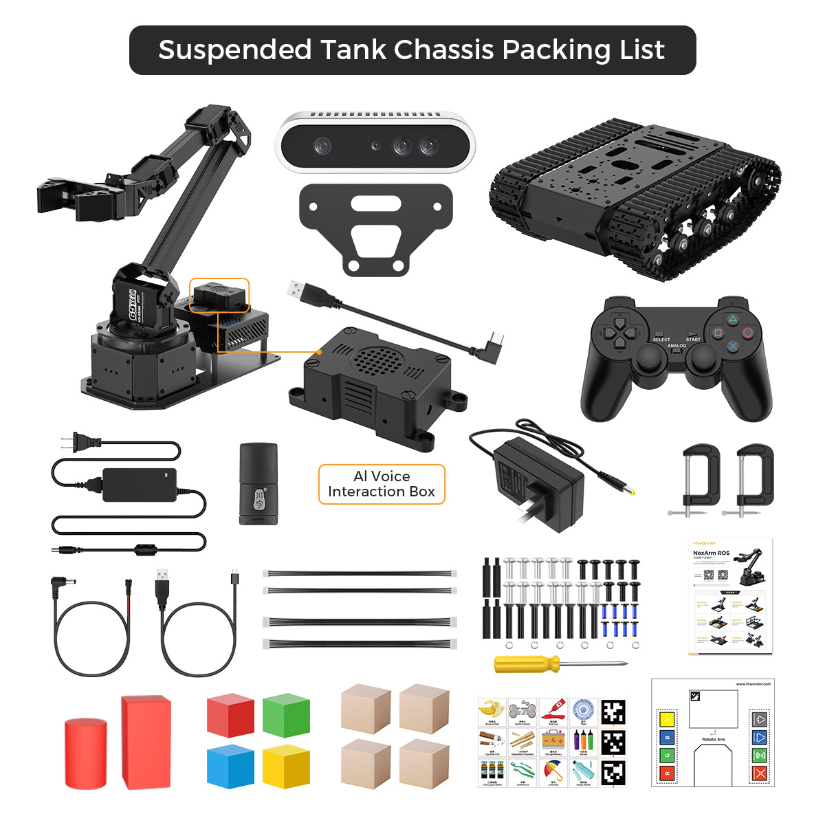 Hiwonder NexArm ROS Robotic Arm VLA Embodied AI Suspended Mobile Chassis Open-Source Kit with NVIDIA/Raspberry Pi & ESP32 Dual-Controller Design, Multimodal Large AI Models & OpenClaw