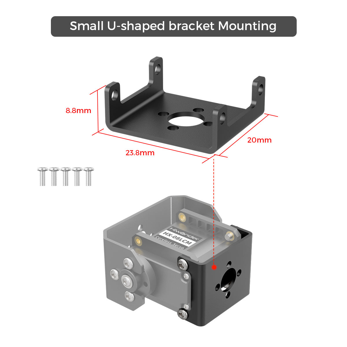 Small U-shaped bracket Mounting
