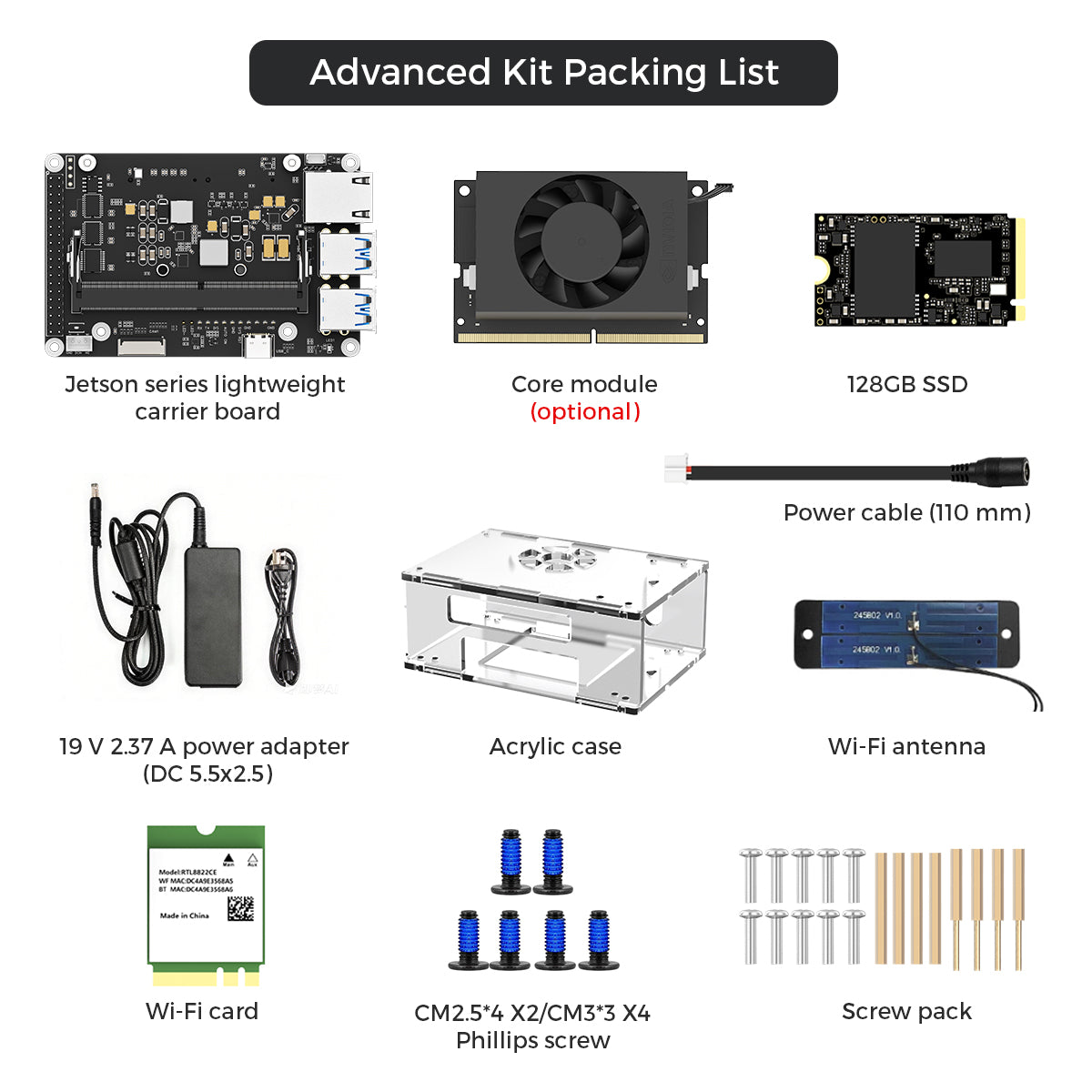 NVIDIA Jetson Orin Nano/NX SUPER Lightweight Mini AI Development Carrier Board Kit