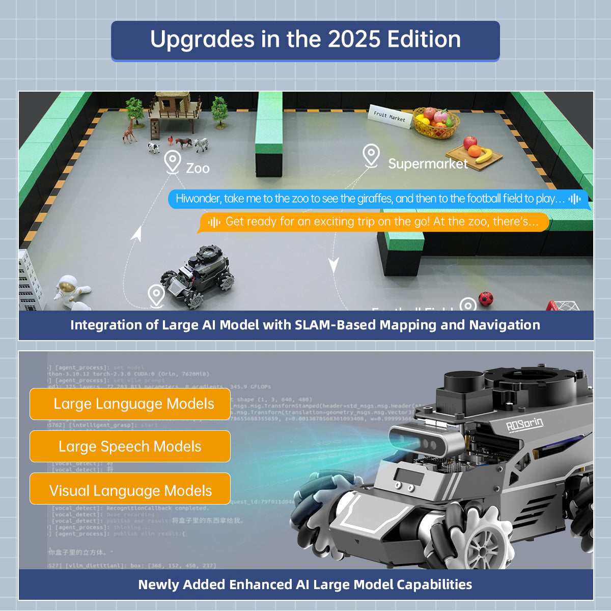 A professional Al education robot car designed for ROS developers