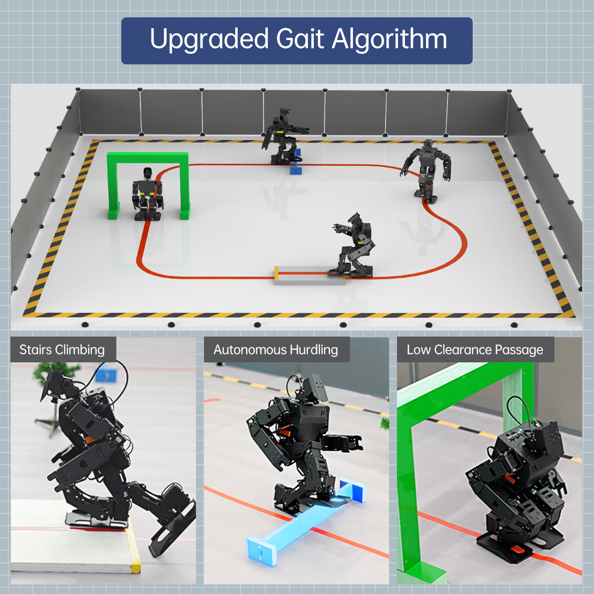 AiNex ROS Education AI Vision Humanoid Robot Powered by Raspberry Pi 4B Biped Inverse Kinematics Algorithm Learning Teaching Kit