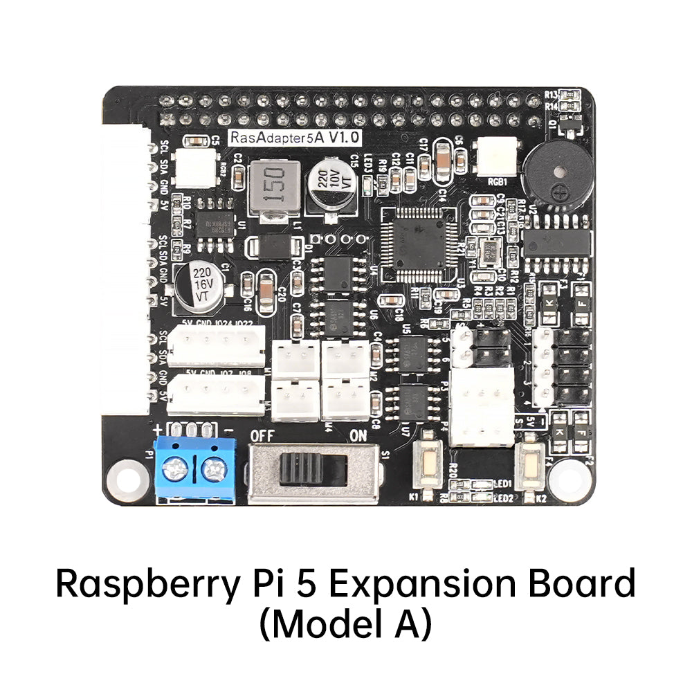 Raspberry Pi 5 Expansion Board, Servo Motor Driver, ROS Robot Manipulator Arm Smart Car Controller