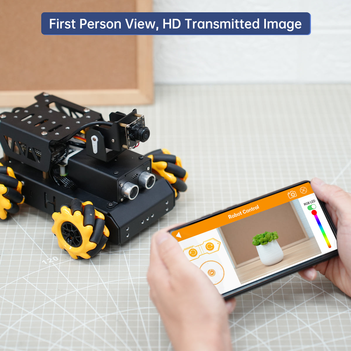 Hiwonder TurboPi Raspberry Pi Omnidirectional Mecanum Wheels Robot Car Kit with Camera, Open Source, Python for Beginners