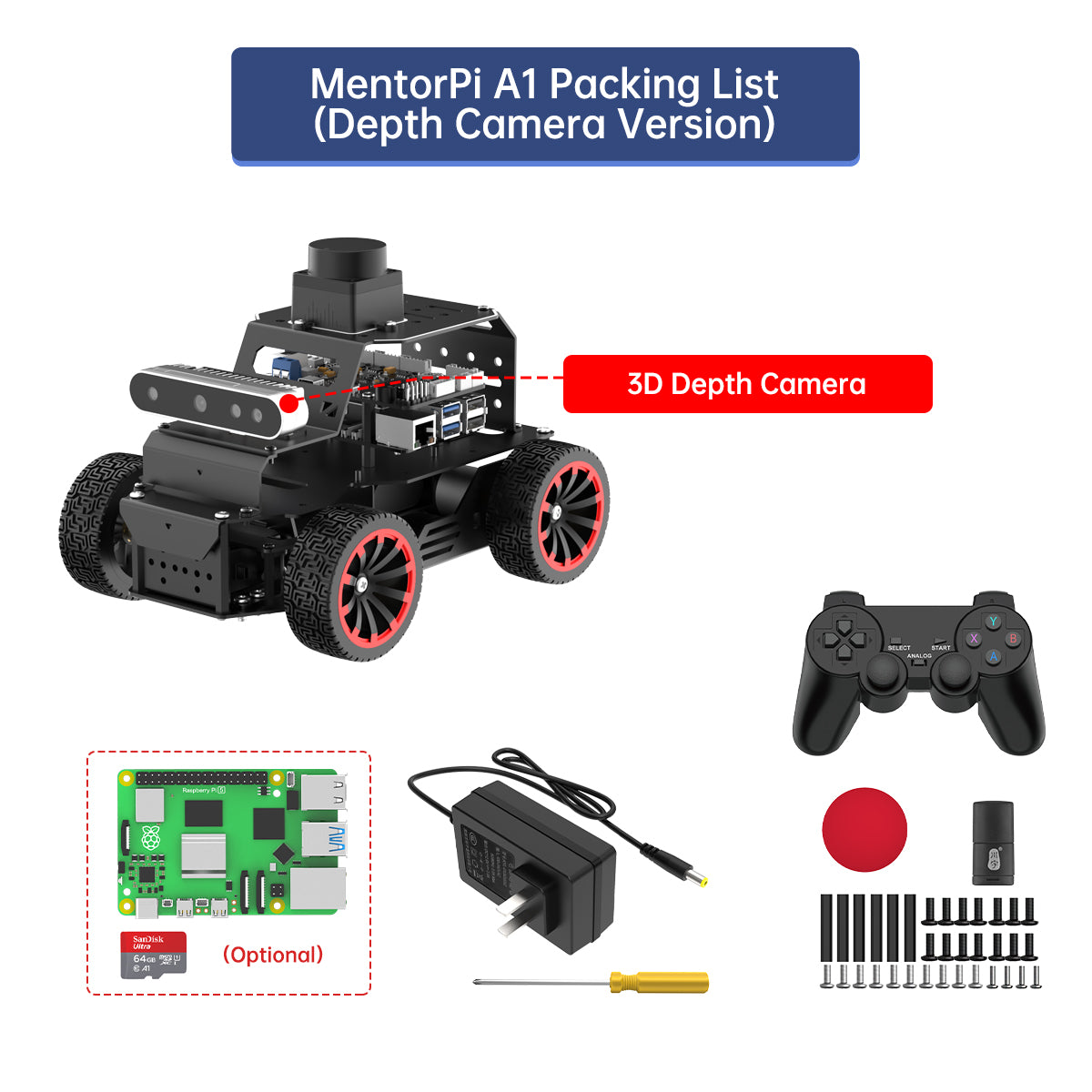 Hiwonder MentorPi A1 Raspberry Pi Robot Car – Ackerman Chassis, ROS2 AI Coding Robot with Large AI model ChatGPT, SLAM and Autonomous Driving