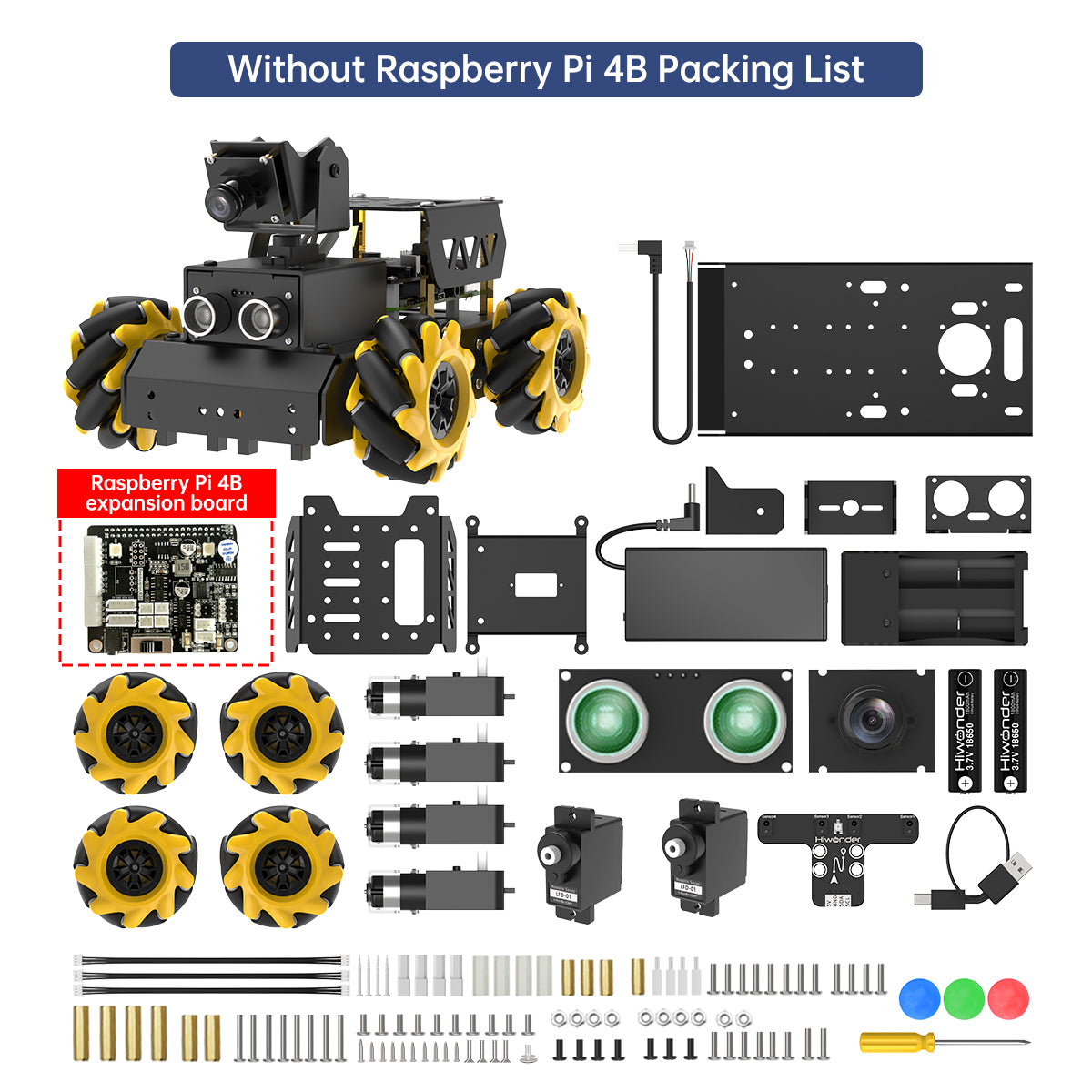 Hiwonder TurboPi Raspberry Pi ROS2 Robot Car with Mecanum Wheels, AI Vision & Tracking, Integrated Multimodal Large AI Model ChatGPT, and Voice Interaction