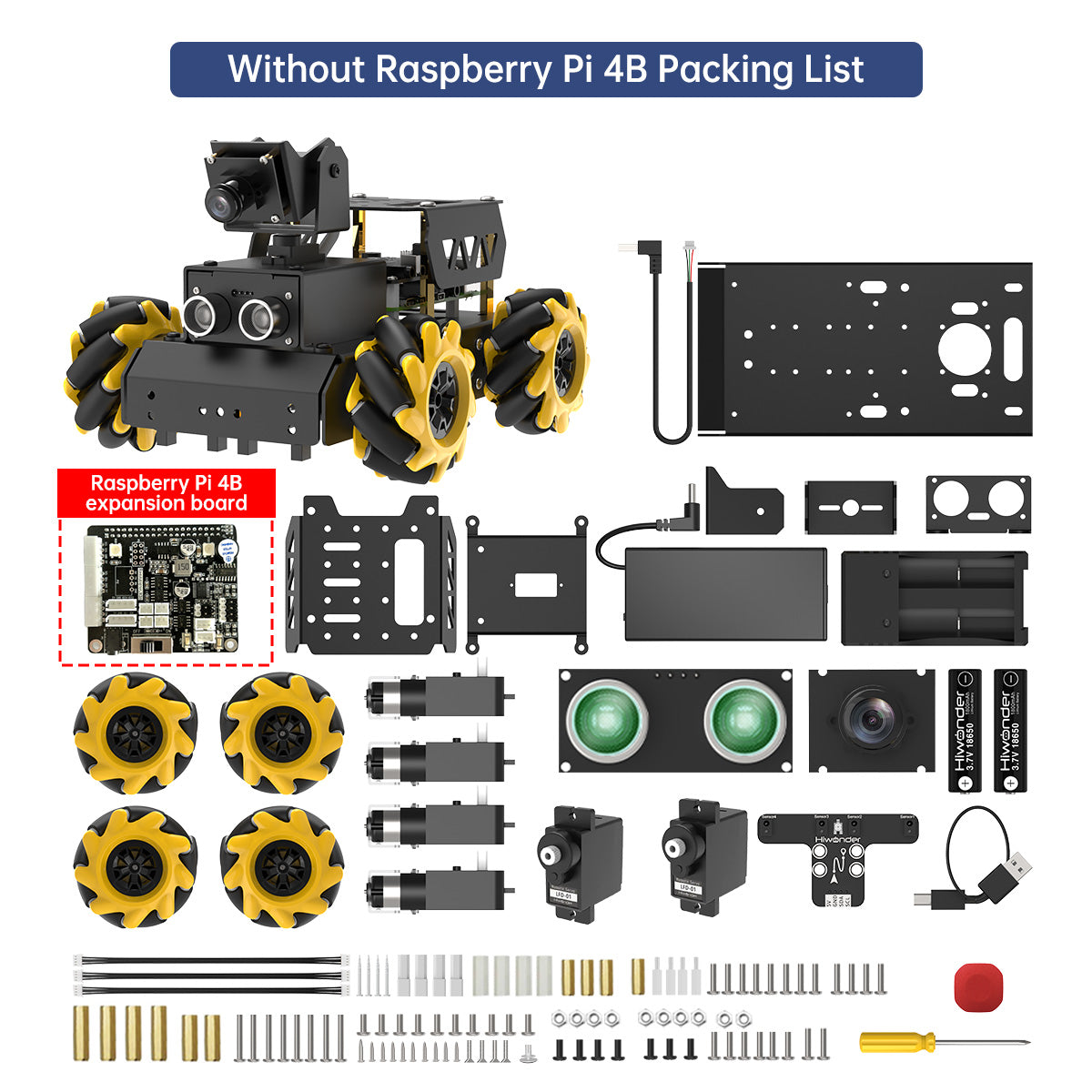 Without Raspberry Pi 4B Packing List