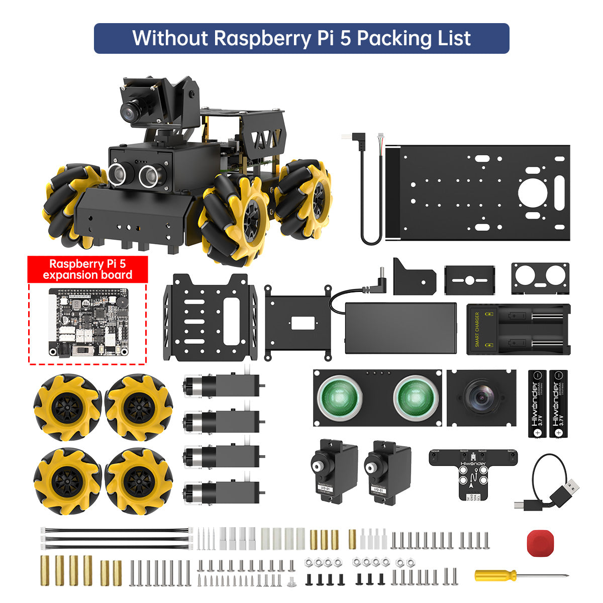 Without Raspberry Pi 5 Packing List