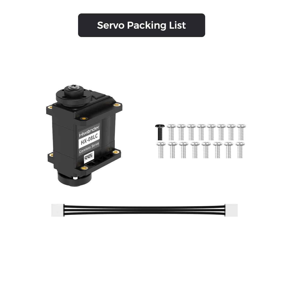 Hiwonder HX-08LC Micro Coreless Intelligent Serial Bus Servo 8 kg·cm High Torque & Speed, Dual-Shaft Full Metal Gear Motor for Embodied AI Robots