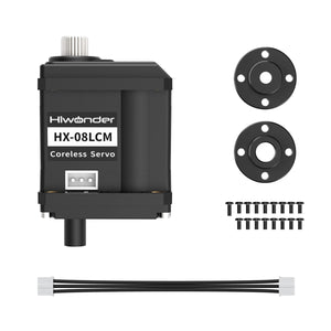 HX-08LCM Magnetic Encoder Coreless Bus Servo – Dual-Axis 8kg High Torque, 360° High-Speed Motor for Robotics