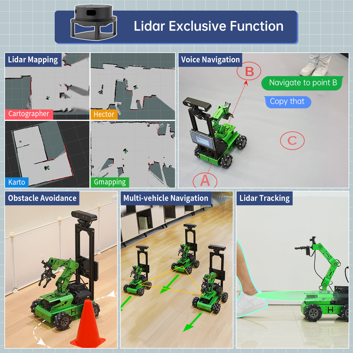 JetAuto Pro ROS Robot Car with Vision Robotic Arm Powered by Jetson Nano Support SLAM Mapping/ Navigation/ Python