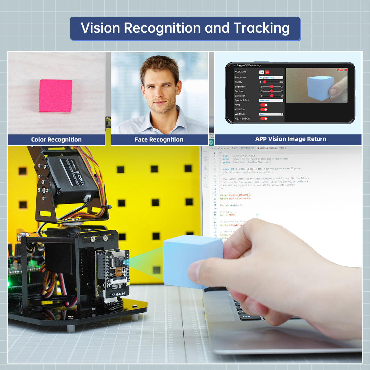 miniArm Open Source AI Robotic Arm Support Sensor Expansion, Arduino Programming