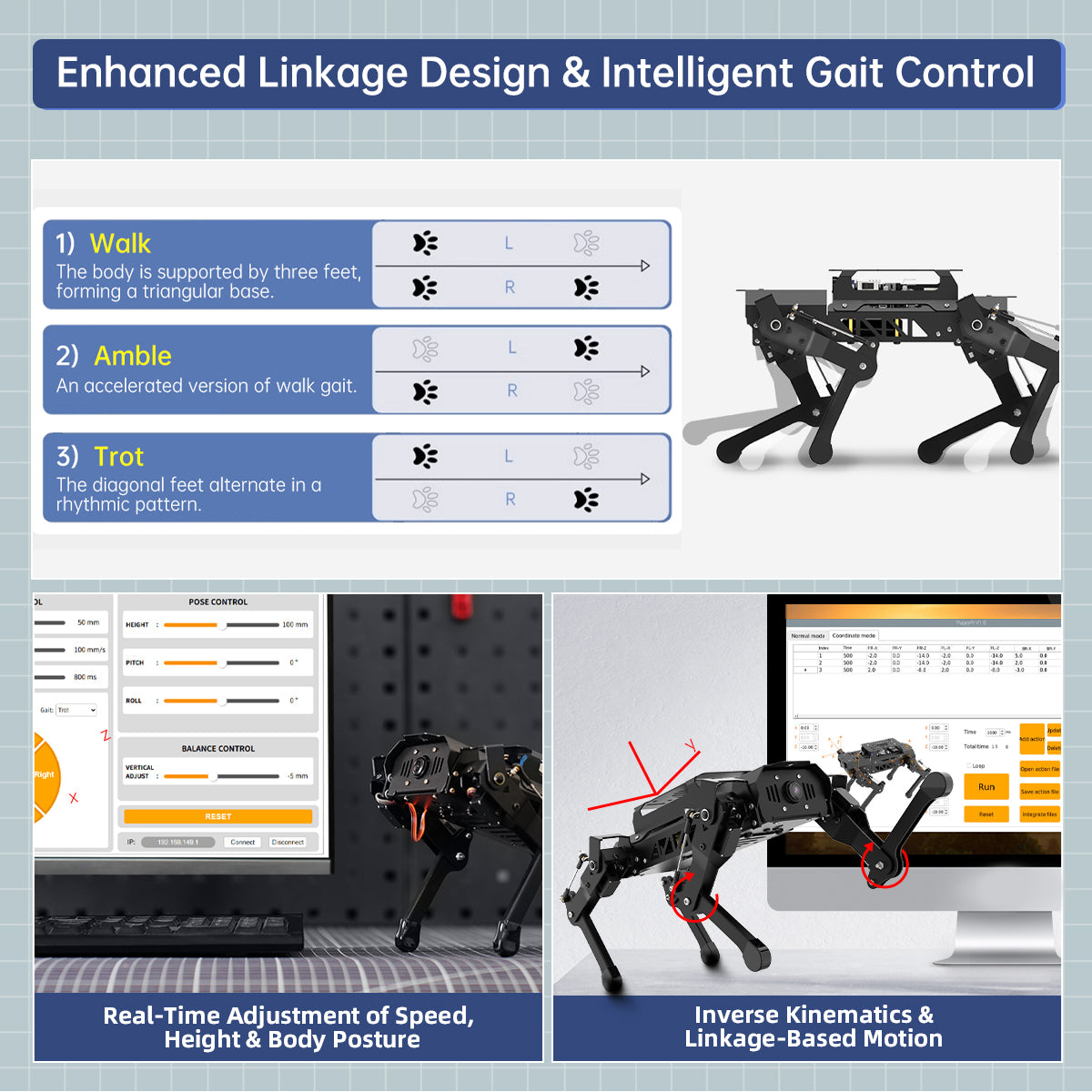 Hiwonder PuppyPi ROS Quadruped Robot with Raspberry Pi, Integrated with AI Large Model (ChatGPT), Supports AI Vision, Voice Interaction, LiDAR, and Robotic Arm Attachment